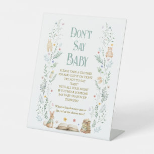 Book Baby Shower Clothes Pin Don't Say Baby Game Pedestal Sign