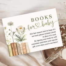 Book Baby Shower Floral Library Books For Baby