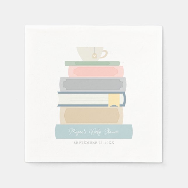 Book Baby Shower Napkin (Front)