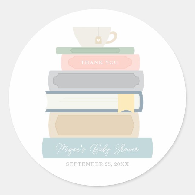 Book Baby Shower Sticker (Front)
