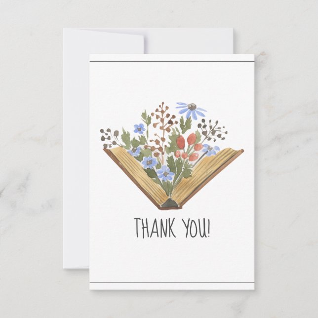 Book Baby Shower  Thank You Card (Front)