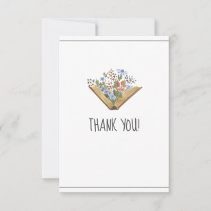 Book Baby Shower  Thank You Card