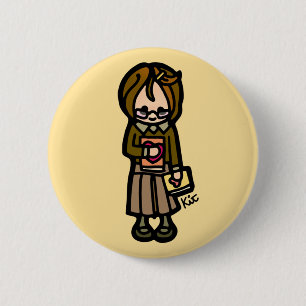 book badge. 6 cm round badge