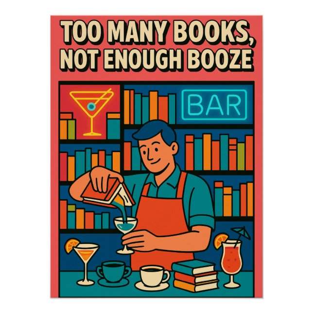 Book bar  funny meme quotes poster (Front)