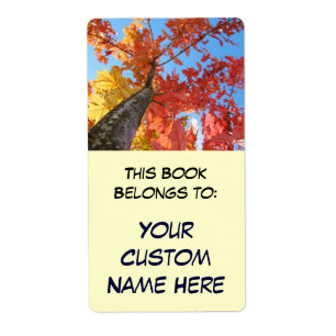 Book Belongs to: Custom Name book tags Autumn