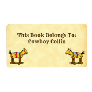 Book Belongs To Custom Vintage Toy Horse Label
