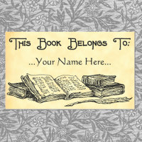 Book Belongs To Vintage Books Custom Bookplate