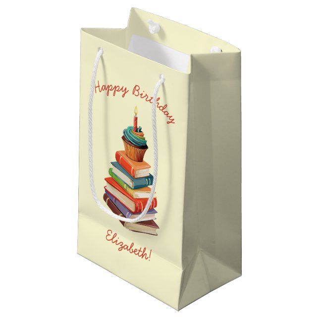 Book Birthday Party Kids Reading Small Gift Bag (Front Angled)