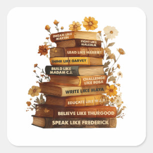 Book Black History Month Square Sticker