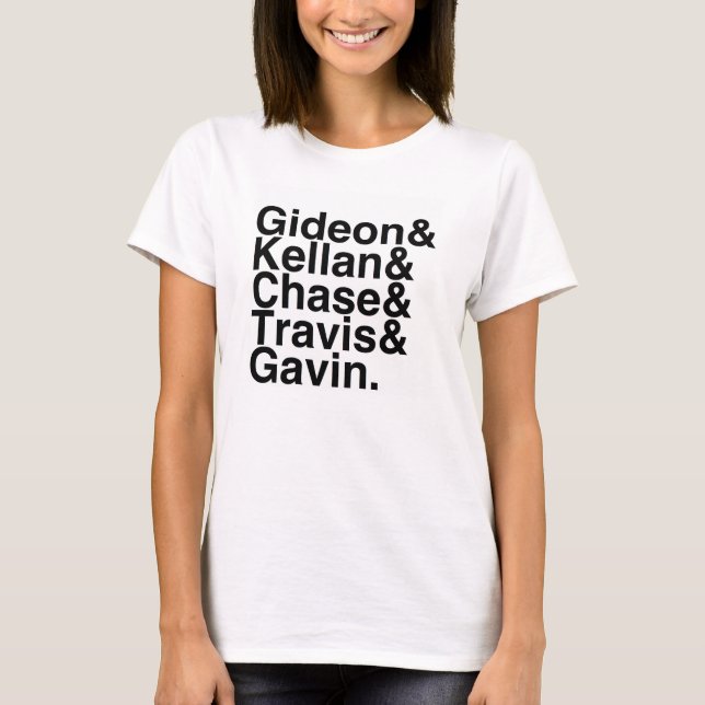 Book Boyfriend- Gideon, Kellan, Chase, Travis... T-Shirt (Front)