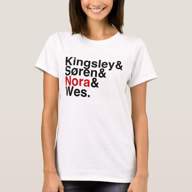 Book Boyfriend- Kingsley, Soren, Nora, Wes T-Shirt (Front)