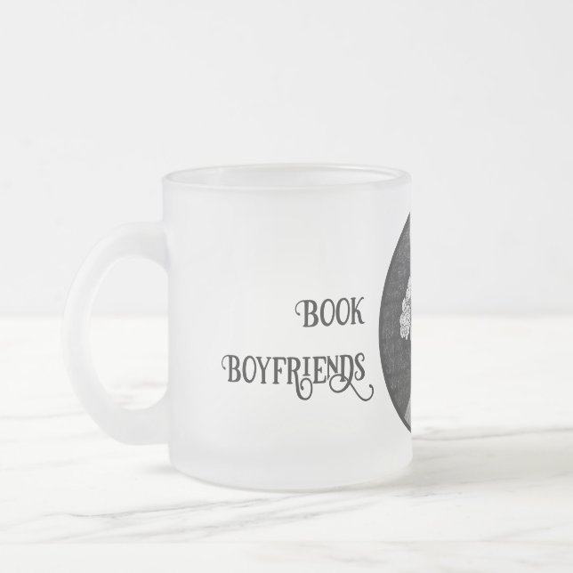Book Boyfriend Kiss Frosted Glass Coffee Mug (Left)