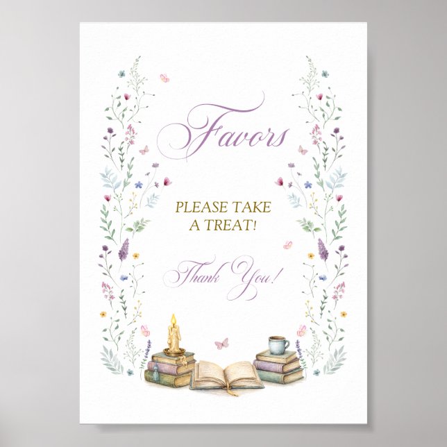 Book Bridal Shower Favors Poster (Front)