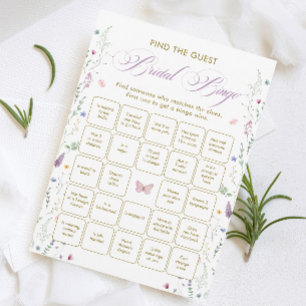Book Bridal Shower Find the Guest Bingo Game Card