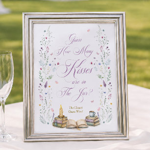 Book Bridal Shower Guess How Many Kisses Poster