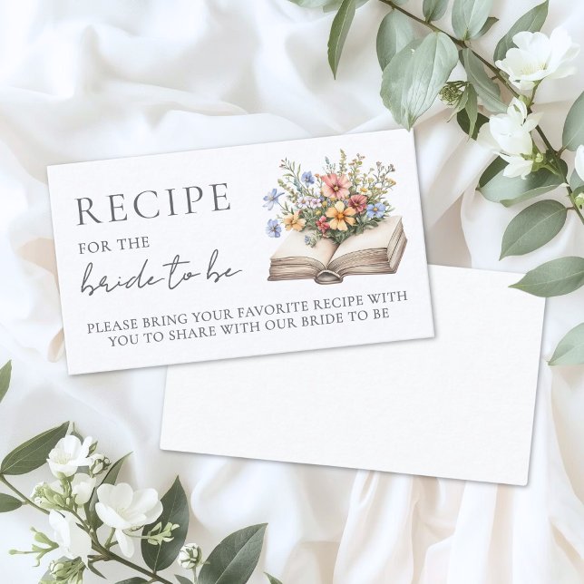Book Bridal Shower Recipe Enclosure Card (Book Bridal Shower Recipe Enclosure Card)