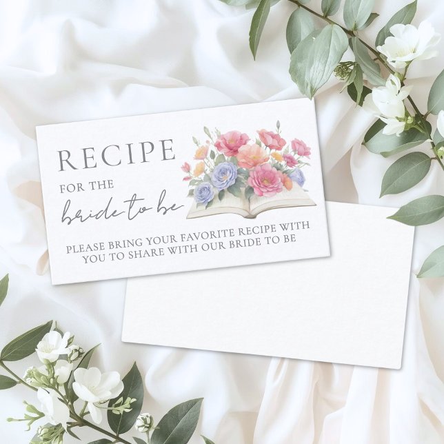 Book Bridal Shower Recipe Enclosure Card (Book Bridal Shower Recipe Enclosure Card )