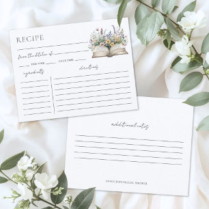 Book Bridal Shower Recipe Request Card