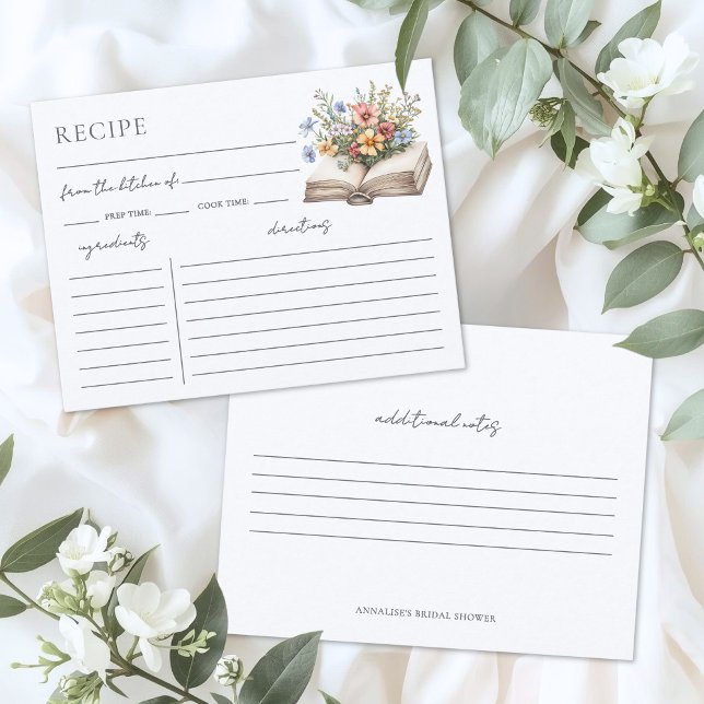 Book Bridal Shower Recipe Request Card (Book Bridal Shower Recipe Request Card)