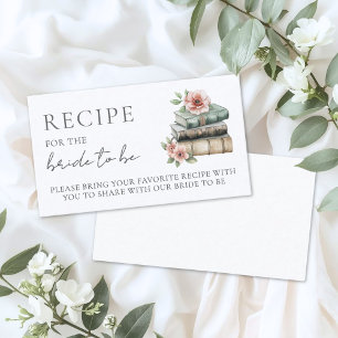 Book Bridal Shower Recipe Request Enclosure Card