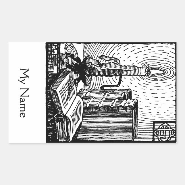 Book & Candle Bookplate Sticker (Front)