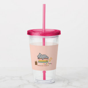 Book Cat Acrylic Tumbler