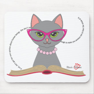 Book Cat (Light Colours) Mouse Pad