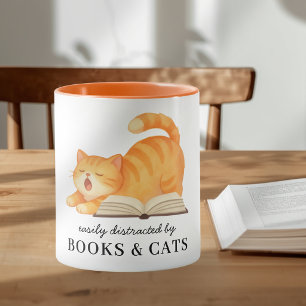 Book & Cat Lover Funny Bookish Saying Mug