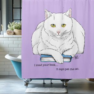 Book Cat Shower Curtain