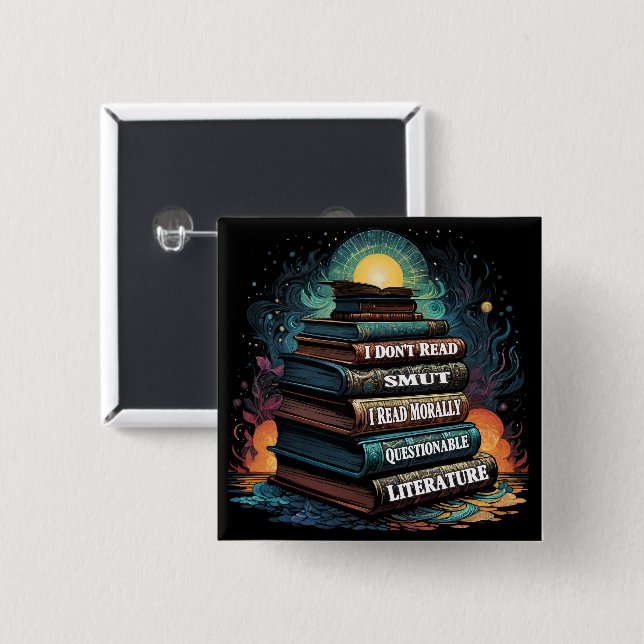 Book Choices Humour Round 15 Cm Square Badge (Front & Back)