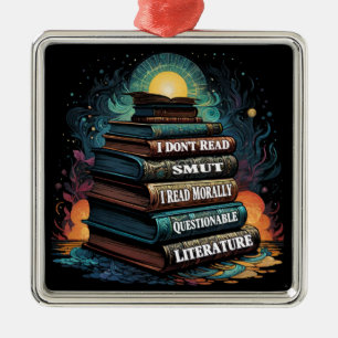 Book Choices Humour Square Metal Tree Decoration