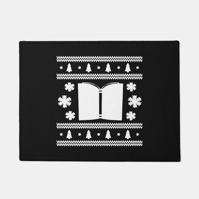 Book Christmas Shirt Doormat (Front)