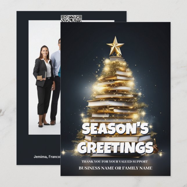 Book christmas tree business holiday photo (Front/Back)