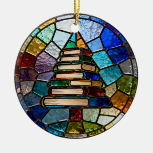 Book Christmas Tree  Ceramic Tree Decoration