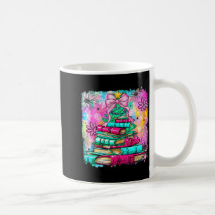 Book Christmas Tree Lights Teacher Librarian Book Coffee Mug