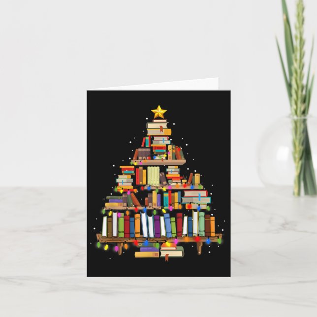Book Christmas Tree Lights Teacher Librarian Read  Card (Front)
