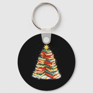 Book Christmas Tree Reading  Key Ring