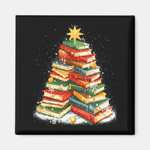 Book Christmas Tree Reading  Magnet