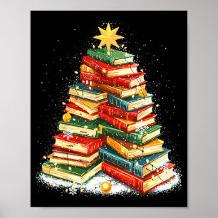 Book Christmas Tree Reading  Poster