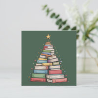 Book Christmas Tree Retro Bookworm Library