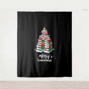 Book Christmas Tree Xmas Gift For Books Lovers Lib Tapestry