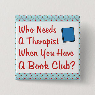 book club 15 cm square badge