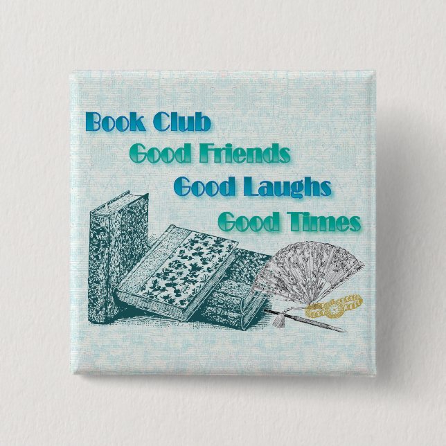 book club 15 cm square badge (Front)