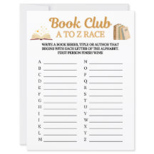 Book Club A To Z Race Game