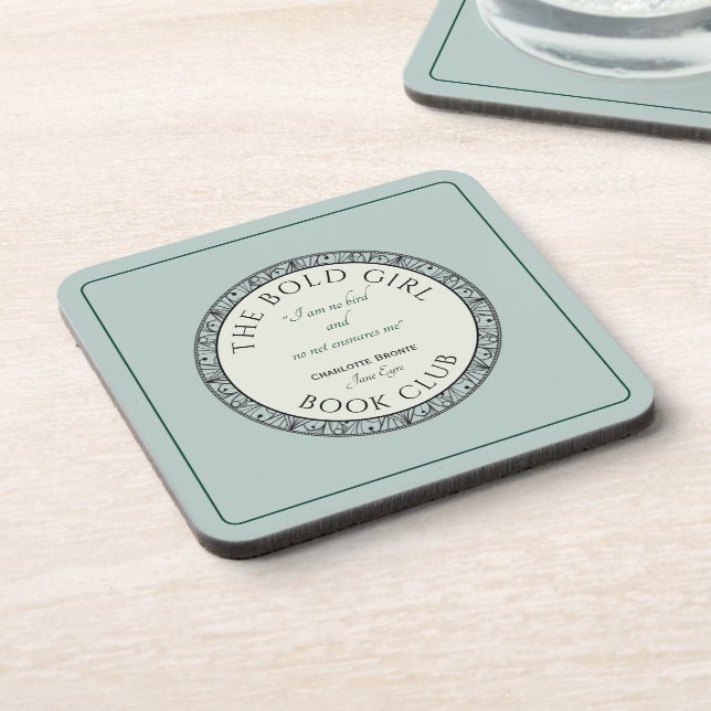 Book Club Blue Customised Hard Plastic Coaster (Left Side)