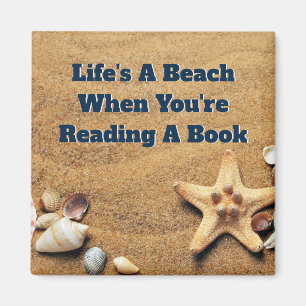 Book Club Book Lover Beach Themed Reading Magnet