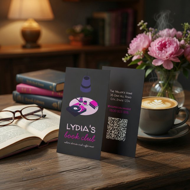 Book Club Business Card with QR Code (Creator Uploaded)