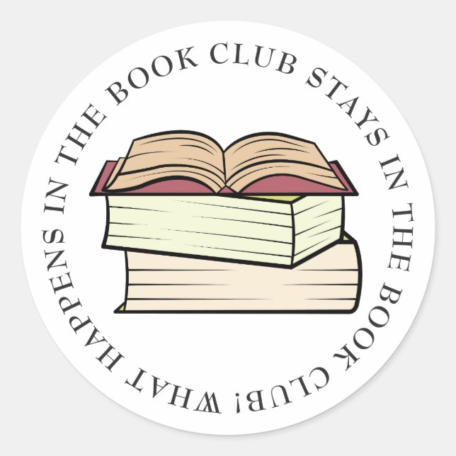 Book Club  Classic Round Sticker (Front)