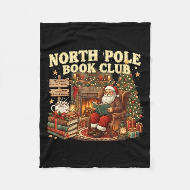 Book Club Cozy Christmas Reading Gift  Fleece Blanket (Front)