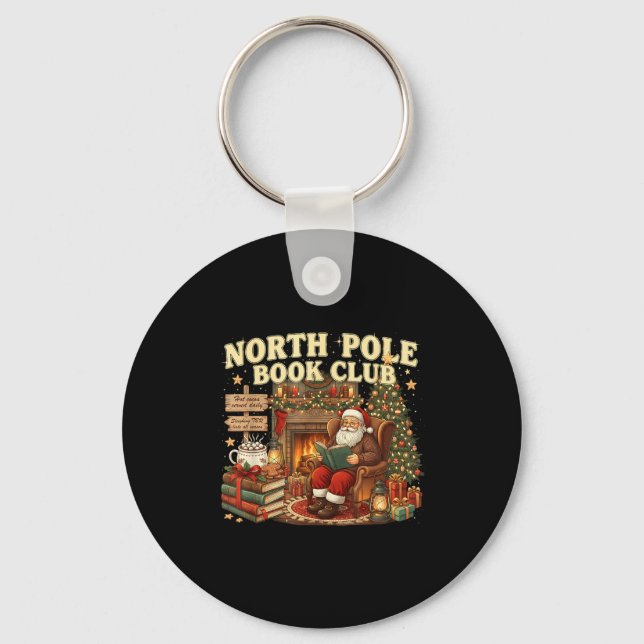 Book Club Cozy Christmas Reading Gift  Key Ring (Front)